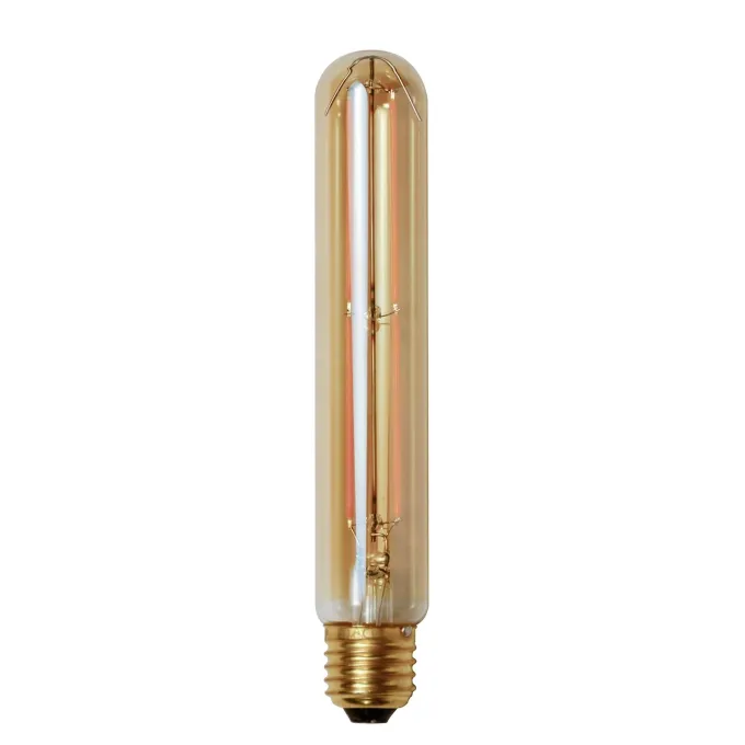 WoonStijl Lichtbron LED filament buis 18 5 cm - E27 4W 2100K 280lm dimbaar / Amberkleurig glas