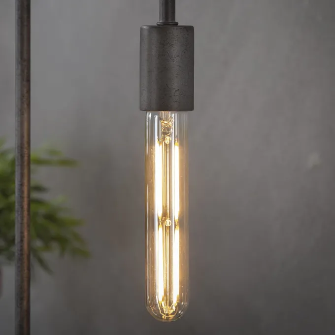 WoonStijl Lichtbron LED filament buis 18 5 cm - E27 4W 2100K 280lm dimbaar / Amberkleurig glas