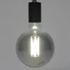 WoonStijl Lichtbron LED filament bol Ø12 5 - E27 6W 2100K 450lm dimbaar / Smoke grey glas