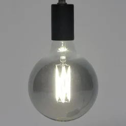 WoonStijl Lichtbron LED filament bol Ø12 5 - E27 6W 2100K 450lm dimbaar / Smoke grey glas