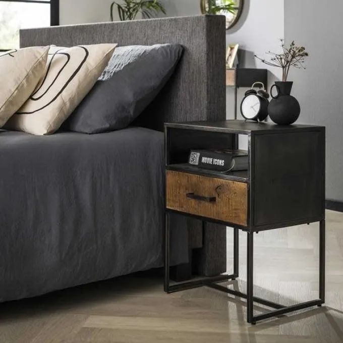 WoonStijl Nachtkastje Blend met 1 lade - Industrieel Design