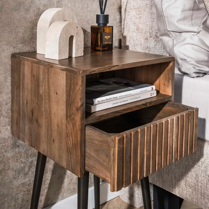 WoonStijl Nachtkastje Carve met 1 lade