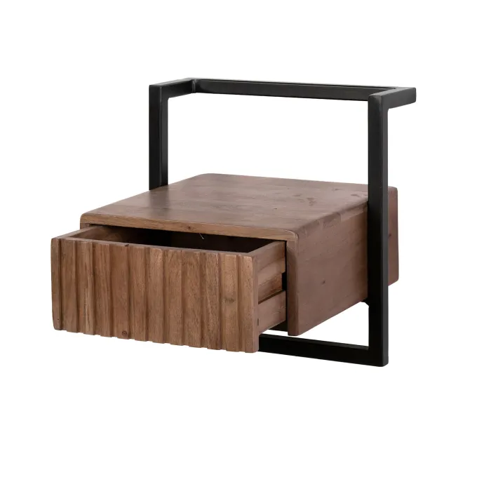 WoonStijl Nachtkastje Carve Air XS 1 lade acacia bruin