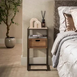WoonStijl Nachtkastje Cassetto XS 1 lade Keramiek travertin