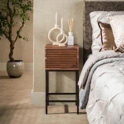 WoonStijl Nachtkastje Line XS 1 lade acacia bruin