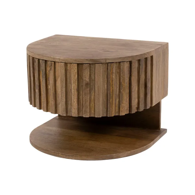WoonStijl Nachtkastje Ridge shelve zwevend 1 lade mango zand