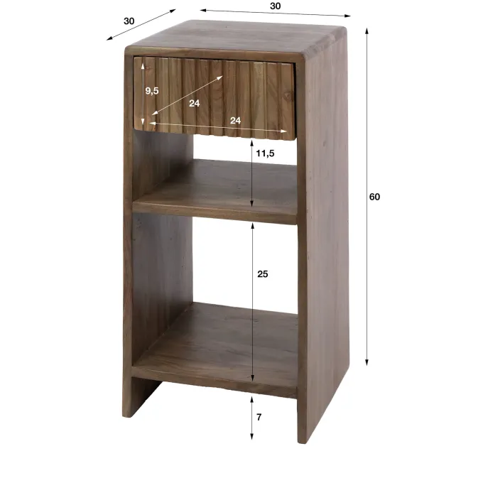 WoonStijl Nachtkastje Vipp 1 lade acacia bruin