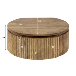 WoonStijl Nachtkastje wave rond