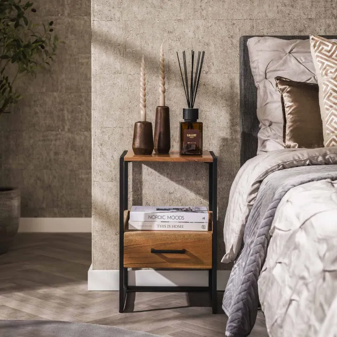 WoonStijl Nachtkastje XS niche Acacia met 1 lade