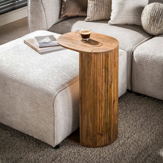 WoonStijl Overzettafel Wave mango zand