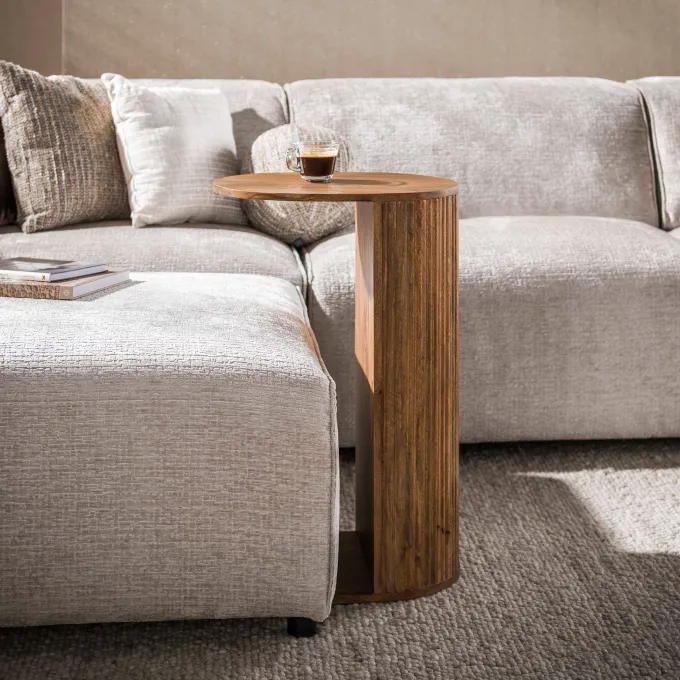 WoonStijl Overzettafel Wave mango zand