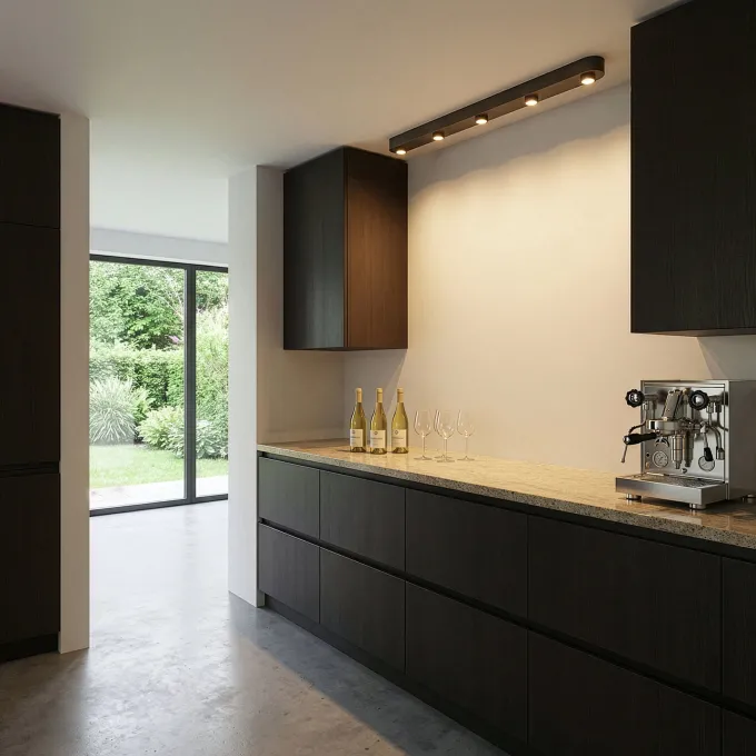WoonStijl Plafondlamp Bar 5-lichts Sienna bruin