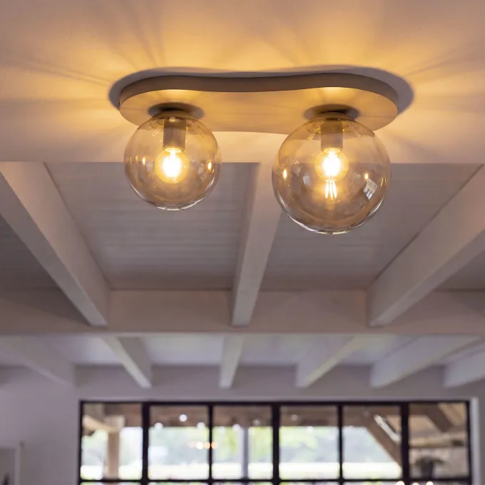 WoonStijl Plafondlamp Bubble 2-lichts Beige