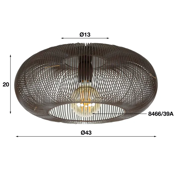 WoonStijl Plafondlamp Ø43 copper twist