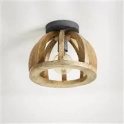 WoonStijl Plafondlamp gebogen houten spijl