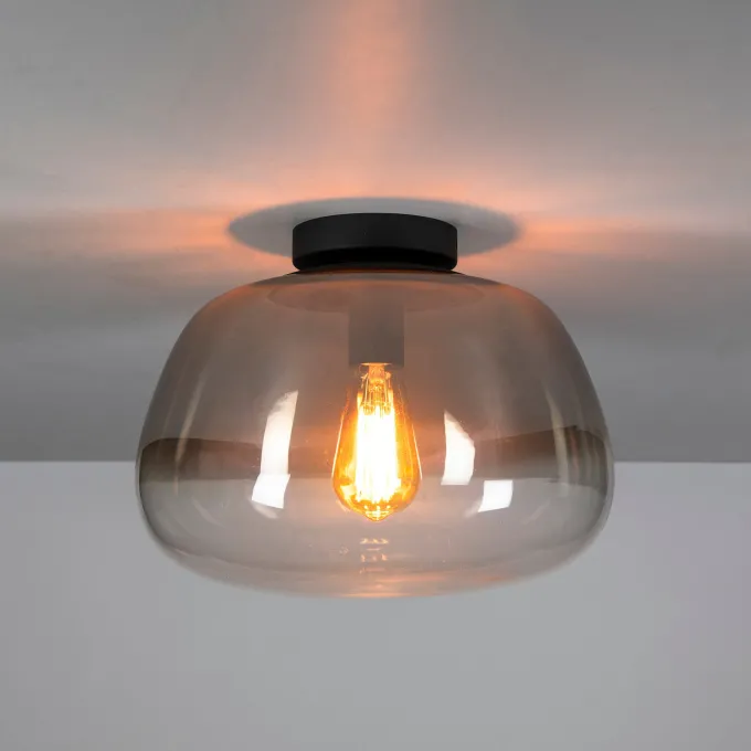 WoonStijl Plafondlamp Pulse Shaded Smoke grey glas