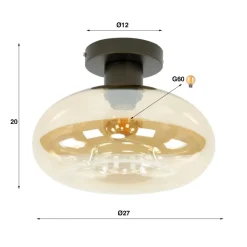 WoonStijl Plafondlamp Soll Amber glas