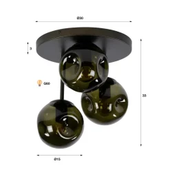 WoonStijl Plafondlamp Stellar 3-lichts Sienna bruin