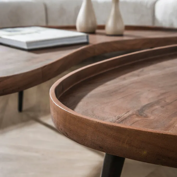 WoonStijl Salontafel Carve organisch set van 2