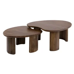 WoonStijl Salontafel Central set van 2 acacia bruin
