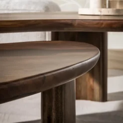 WoonStijl Salontafel Central set van 2 acacia bruin
