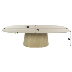 WoonStijl Salontafel Centro 135cm 3D keramiek travertin