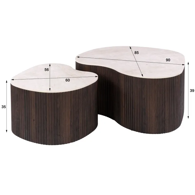 WoonStijl Salontafel Ceramo medio set van 2 keramiek Taj Mahal