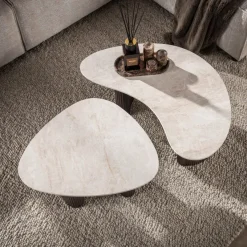 WoonStijl Salontafel Ceramo organisch set van 2 keramiek Taj Mahal