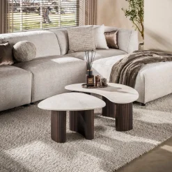 WoonStijl Salontafel Ceramo organisch set van 2 keramiek Taj Mahal