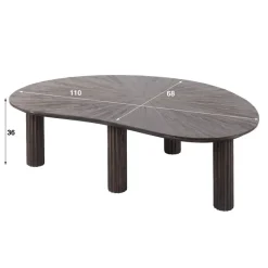 WoonStijl Salontafel 110cm niervormig Maya teak