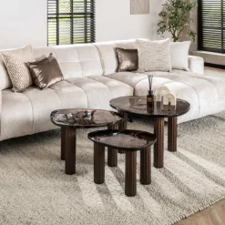 WoonStijl Salontafel L Eclipse koper antiek finish