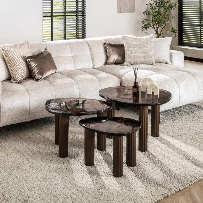 WoonStijl Salontafel L Eclipse koper antiek finish