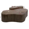 WoonStijl Salontafel Maya Teak XL shamrock set van 2 teak espresso