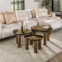 WoonStijl Salontafel M Eclipse goud antiek finish