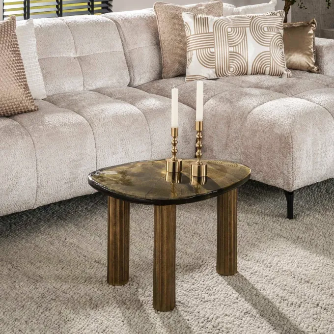 WoonStijl Salontafel M Eclipse goud antiek finish