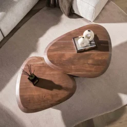 WoonStijl Salontafel Melta set van 2 acacia bruin