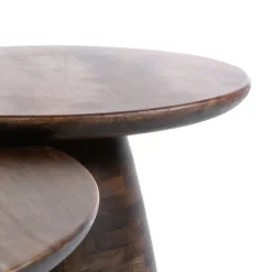 WoonStijl Salontafel Mova rond set van 2 Massief acacia bruin