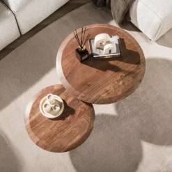 WoonStijl Salontafel Rona set van 2 acacia bruin