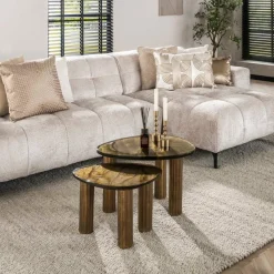 WoonStijl Salontafel S Eclipse goud antiek finish