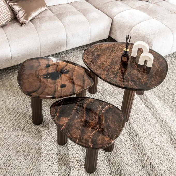 WoonStijl Salontafel S Eclipse koper antiek finish
