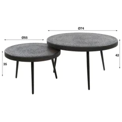 WoonStijl Salontafel set/2 bulky ferro
