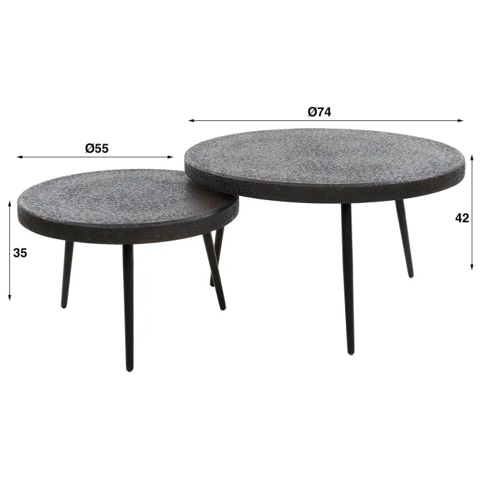WoonStijl Salontafel set/2 bulky ferro