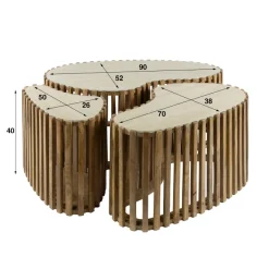 WoonStijl Salontafel set van 3 niervorm Nuovo travertin