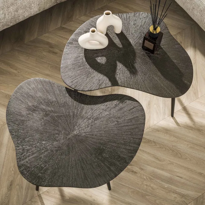 WoonStijl Salontafel set van 2 leaf Brown Ray Metal
