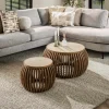 WoonStijl Salontafel set van 2 curve Nuovo travertin
