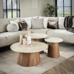 WoonStijl Salontafel set van 3 Romano tapse poot