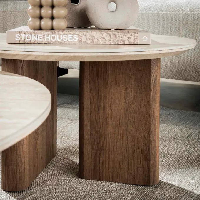 WoonStijl Salontafel set van 2 Romano rechthoekige poot