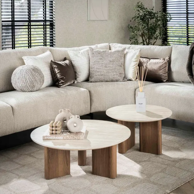 WoonStijl Salontafel set van 2 Romano rechthoekige poot