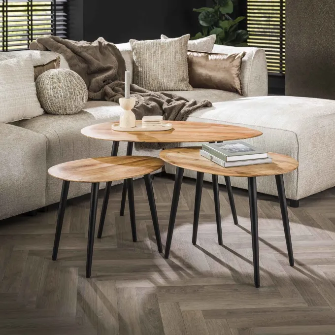 WoonStijl Salontafel set van 3 Acacia organisch