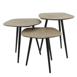WoonStijl Salontafel set van 3 point metallic brons antiek